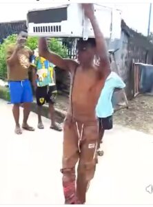 Midnight Burglar Dragged by Residents with ₦1.5m Air Conditioner in Yenizue-Gene