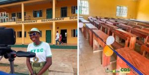 Corps Member Donates 100 Desks to Government Secondary School Ovom, Yenagoa