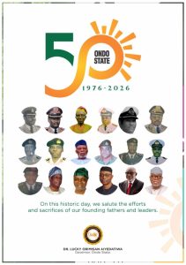 Ondo at 50: Aiyedatiwa Reflects on History, Unity, Future